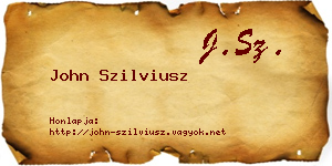 John Szilviusz névjegykártya